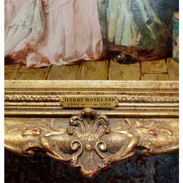 Harry Roseland -The Fortune Teller Reading the Tea Leaves-Oil Painting For Sale In Los Angeles - Image 6 of 13