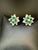 2.5Ct Natural Zambian Emerald & 1.75 Ct Diamond & Rose cut Diamond Earring 18KG For Sale - Image 14 of 18