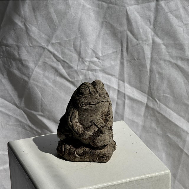 Brutalist Small Balinese Limestone Frog Sculpture with Gamelan Music, 1980s For Sale - Image 3 of 11
