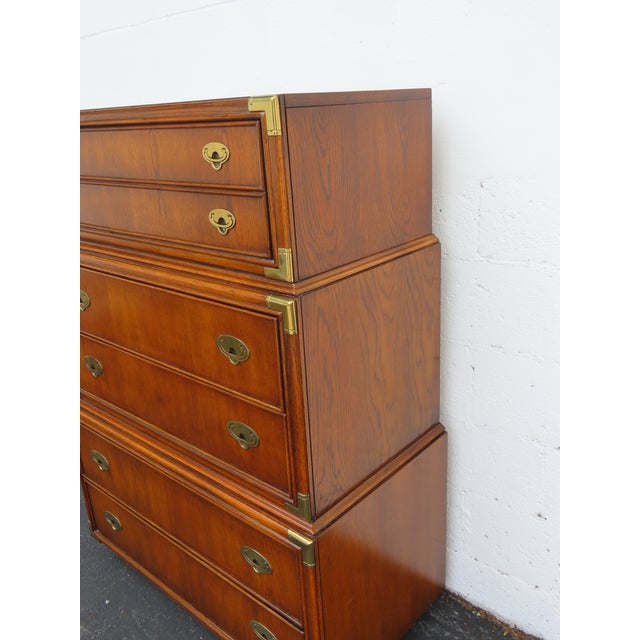 Lexington Furniture Hollywood Regency Campaign Tall Chest of Drawers 6637 For Sale In Miami - Image 6 of 18