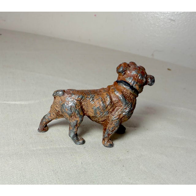 Metal Antique Miniature Cold Painted Solid Lead Bulldog Dog Figure Statue Figurine For Sale - Image 7 of 9