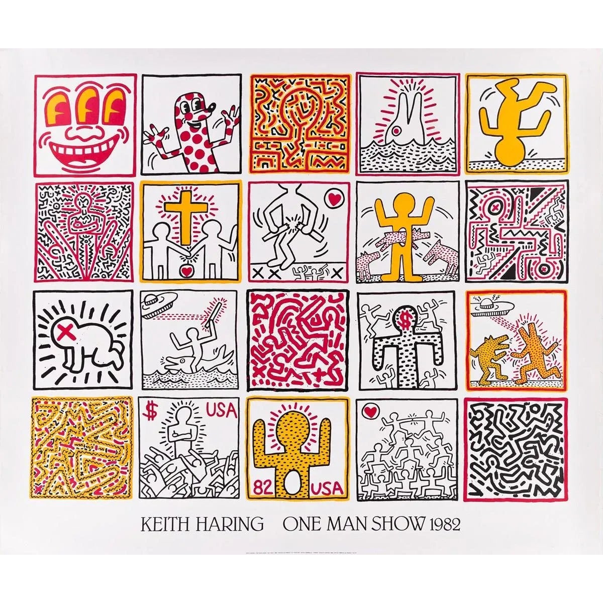 Keith Haring 'One Man Show' Original Exhibition Poster | Chairish