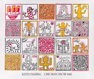 Keith Haring 'One Man Show' Original Exhibition Poster