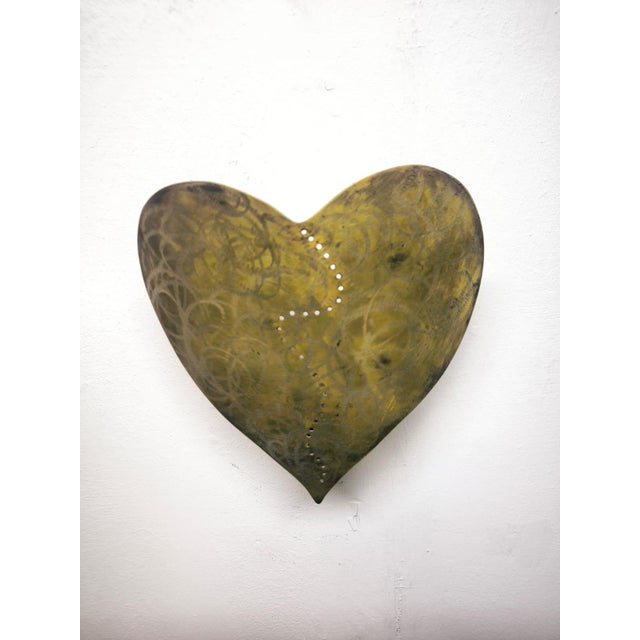 Metal Heart-Shaped Wall Lamp in Brass, 1960s For Sale - Image 7 of 18