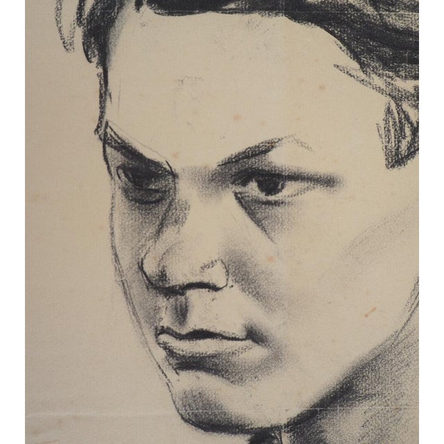 Young Boy, 20th Century, Charcoal Drawing For Sale - Image 5 of 9