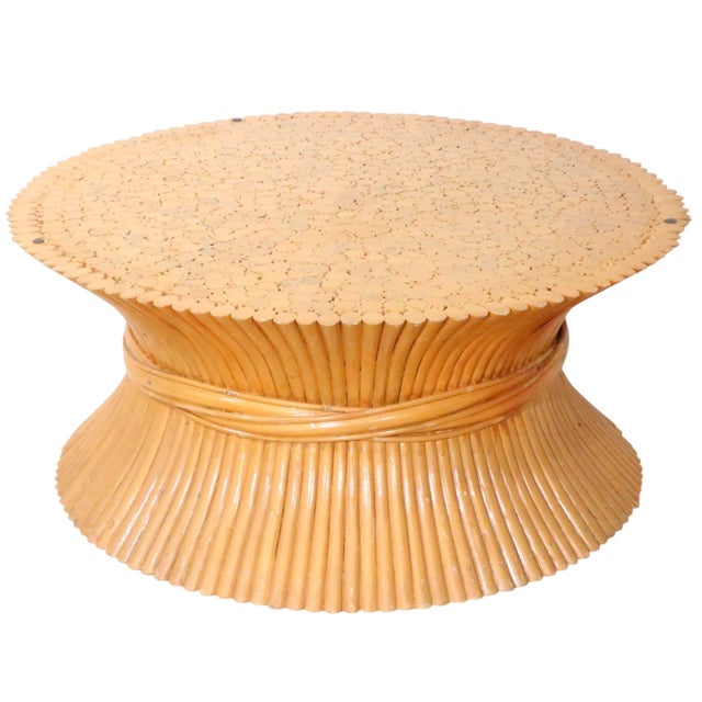 Mid 20th Century Sheaf of Wheat Form Bamboo Coffee Table by McGuire For Sale - Image 5 of 14