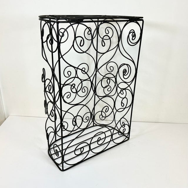 1980s Vintage French Style Curled Metal Hamper With Hinged Lid. For Sale - Image 9 of 13
