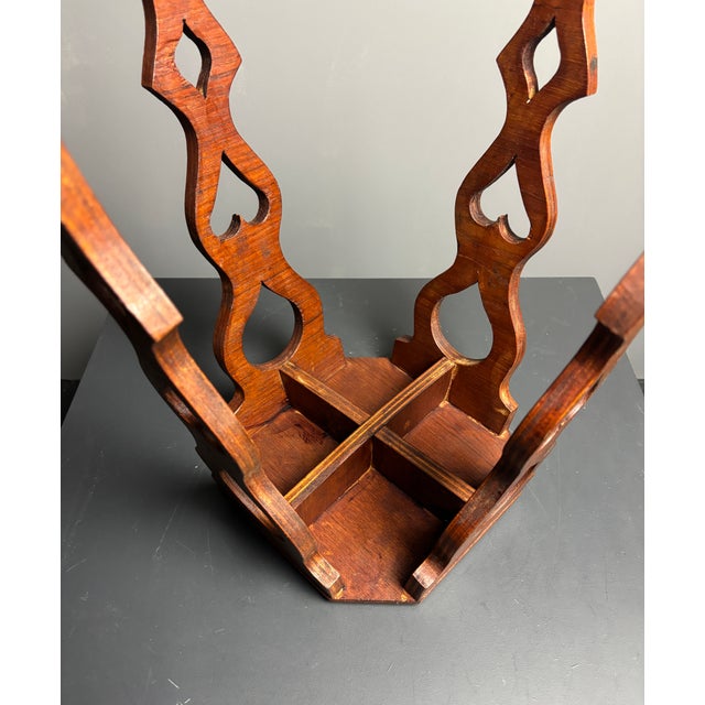 Mid-Century Modern French Artisanal Octagonal Hand Crafted Stool, 1950s For Sale - Image 10 of 12