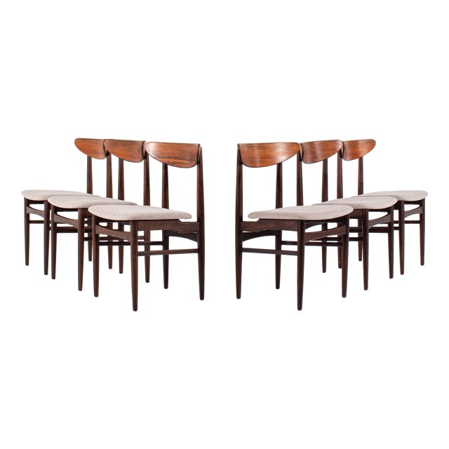 Vintage Danish Rosewood Dining Chairs, 1960s, Set of 6 For Sale