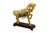 Vintage Chinese gold plated jeweled / rhinestone filigree Tang style horse sculpture / statue. Dimensions: 10.25" x 3.25"...
