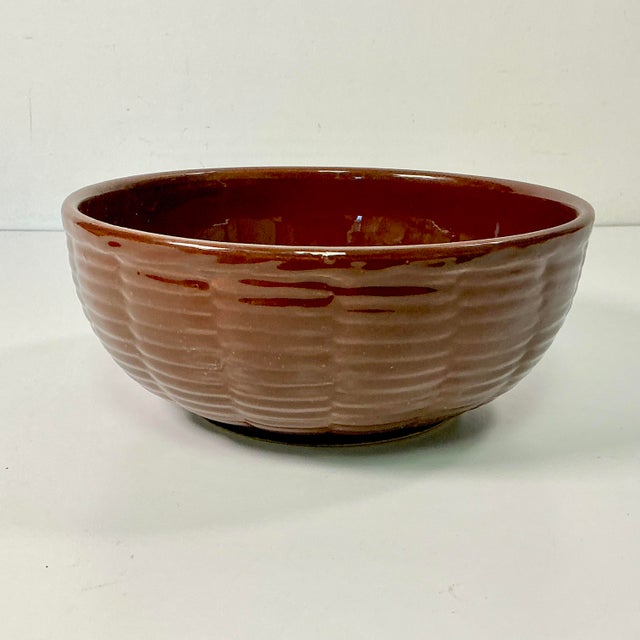 1970s 1970s Vintage Boho Chic Brutalist J C Stoneware Round Serving Bowl For Sale - Image 5 of 6