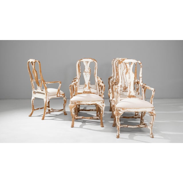 Rococo 20th Century Swedish Rococo Revival Wood Patinated Dining Chairs - Set of 8 For Sale - Image 3 of 18