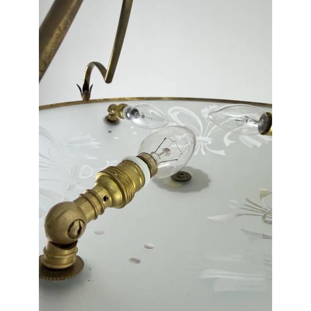 Murano Glass and Brass Chandelier in the style of P. Chiesa for Fontana Arte, 1960s For Sale - Image 16 of 18