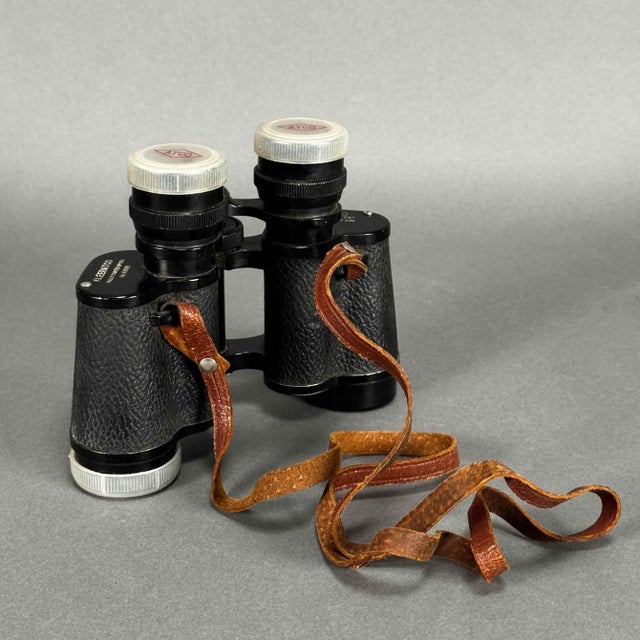 Vintage 60's Atco Binoculars With Case No. 43620 Fully Coated Optics
