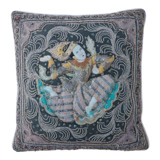 Burmese Dancer Kalaga Tapestry Pillow For Sale