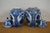 Mid 20th Century Set of 2 Vintage Delft Holland Lidded Blue Windmill Urns Mantel Vases Ginger Jars For Sale - Image 5 of 12