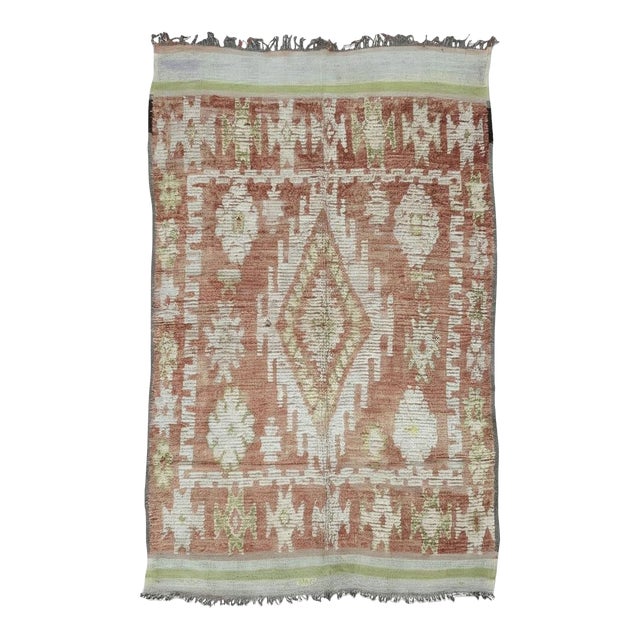 Handmade Moroccan Vintage Rug - 10.3 X 6.2 Ft For Sale