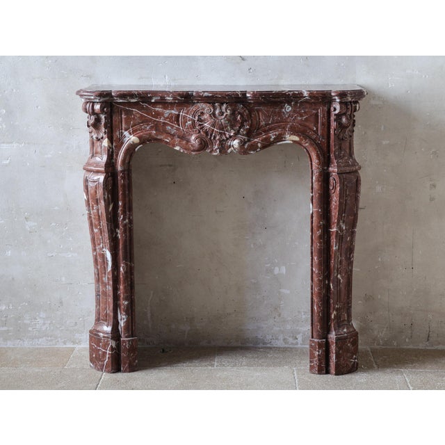 Antique French Rouge Royal Marble Fireplace For Sale - Image 10 of 10