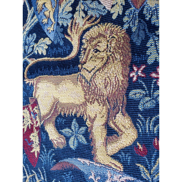 Vintage French Gobelin Style "Les Chevaliers De La Table Ronde" After William Morris Tapestry For Sale - Image 11 of 14