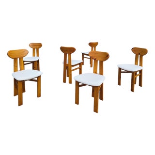 Scandinavian Pine Dining Chairs, 1970s, Set of 6 For Sale