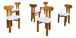 Scandinavian Pine Dining Chairs, 1970s, Set of 6
