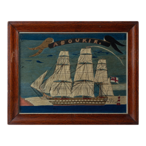 English Sailor's Woolwork ("Woolie") of h.m.s. Aboukir, C. 1860