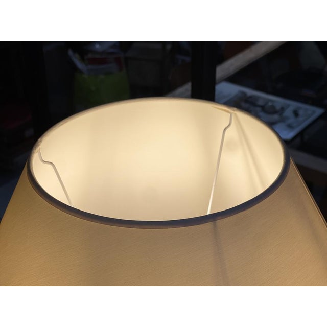 Metal Arts and Crafts Living Room Lamp in Wallpaper Roll with Lampshade, France, 1900s For Sale - Image 7 of 16