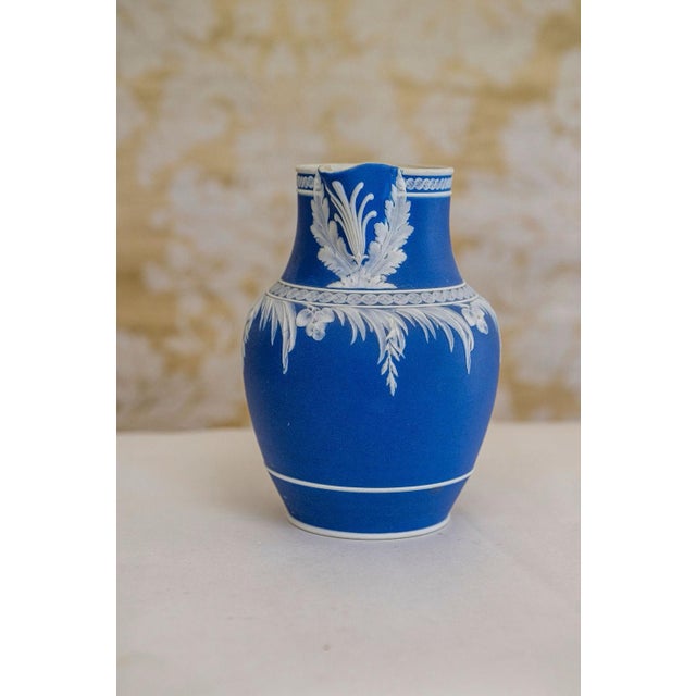 Antique 19th Century Wedgwood Dark Blue Jasperware Pitcher Circa 1863 For Sale - Image 16 of 18