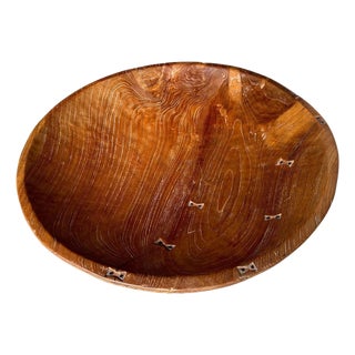 Andrianna Shamaris Monumental Sculptural Rare Teak Wood Bowl For Sale