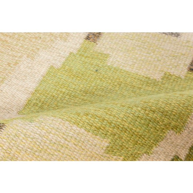 Doris Leslie Blau Vintage Swedish Flat-Weave Wool Rug Signed by Ingegerd Silow For Sale - Image 4 of 10