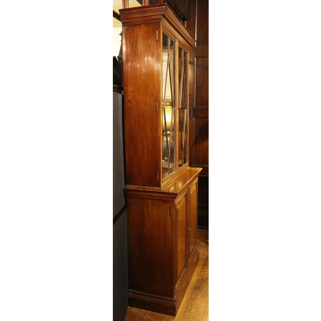 Traditional Circa 1905 Edwardian Georgian Style English Bookcase Cabinet For Sale - Image 3 of 8