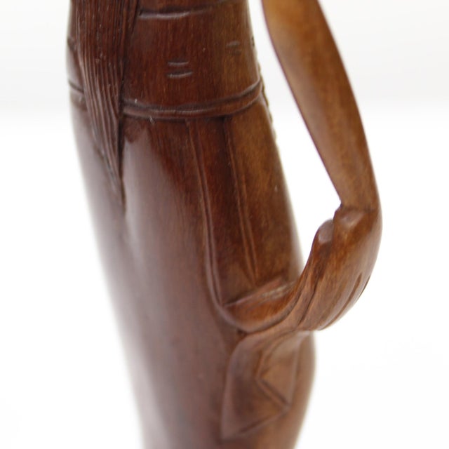 1950s Indonsian Handcarved Wood Figure of Moon Goddess For Sale - Image 9 of 11