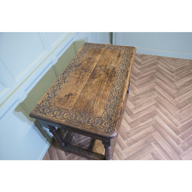 Celtic Carved Oak Occasional Table For Sale - Image 6 of 11