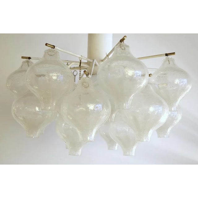 White Vintage Viennese Model Tulipan Chandelier by J. T. Kalmar, 1950s For Sale - Image 8 of 8