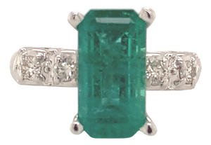 Natural Emerald Diamond Ring 14Karat Gold 2.95 TCW Certified
