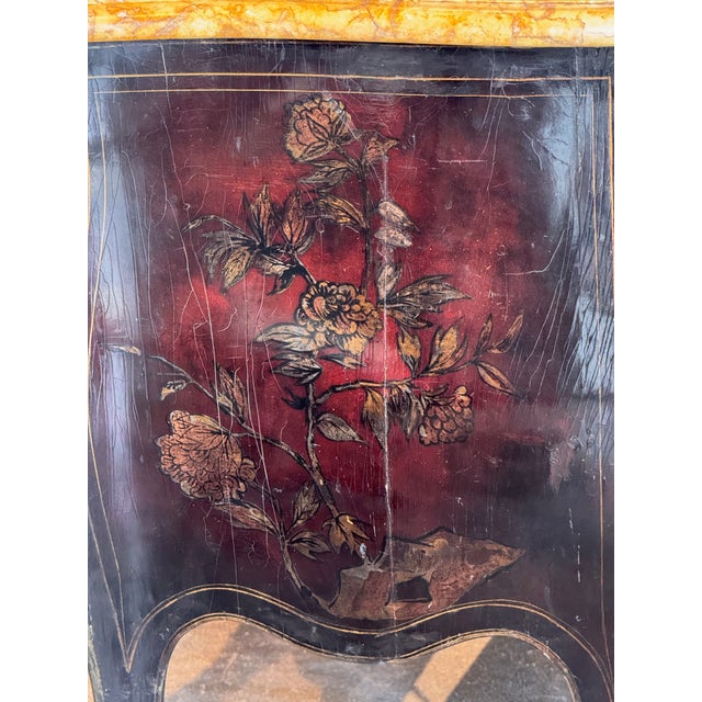 Vintage Chinoiserie Commode With Marble Top For Sale - Image 11 of 12