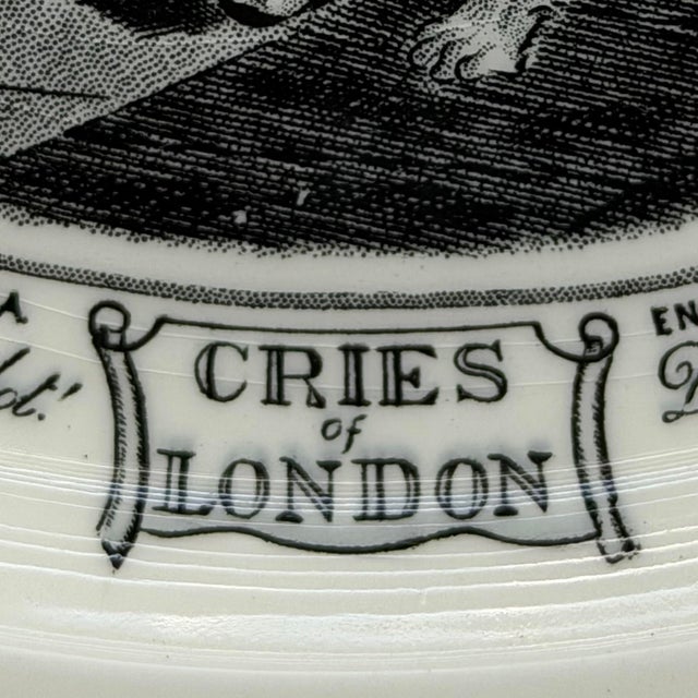 White Vintage 1960’s Cries of London (Raised Laurel) Decorative Plate For Sale - Image 8 of 8