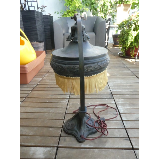 Authentic Art Nouveau Bronze Desk Lamp For Sale - Image 12 of 13