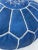 Blue Moroccan Leather Pouf Cover For Sale - Image 6 of 9