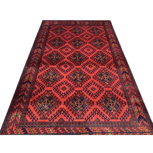 Fine Quality Hand Knotted Afghan Khal Mohammadi Wool Area Rug 6.6 X 4.0 Ft For Sale - Image 4 of 10