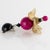 Angela Caputi Fuchsia and Gold Dust Resin Dangle Flamenco Floral Clip Earrings For Sale In Atlanta - Image 6 of 8