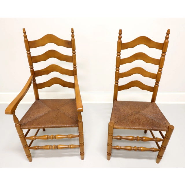 A pair of Cottage / Farmhouse style dining chairs, one armchair and one side chair, unbranded, similar in quality to Ethan...