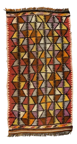 Vintage Turkish Mini Wool Kilim Rug