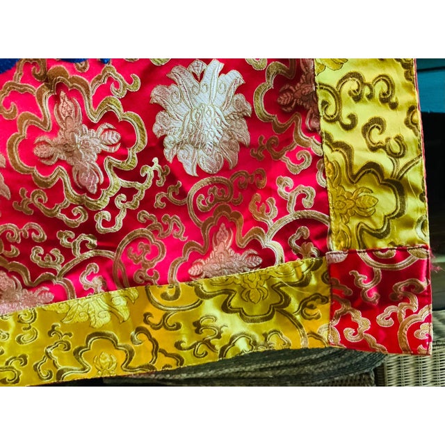 Tibetan Buddhist Silk Brocade Door Hanging With Kalachakra Monogram For Sale - Image 6 of 12