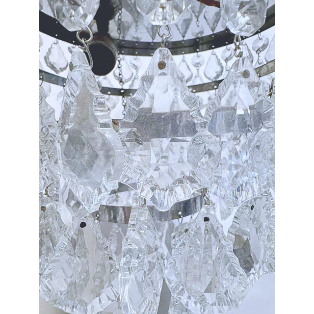 Traditional Mid 20th Century Italian Silver Upside Down Layered Cake Chandelier For Sale - Image 3 of 8