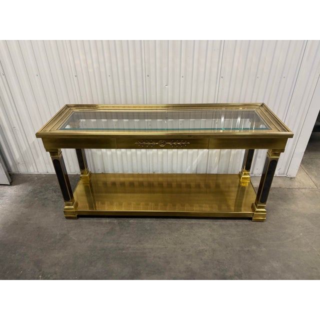 Neoclassical Style Brass Console Table by Mastercraft For Sale In Chicago - Image 6 of 14