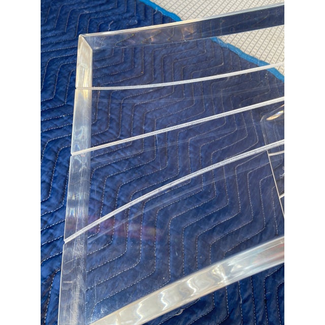 MCM Hollywood Regency Lucite Butterfly Wing Coffee & End Table Set For Sale - Image 9 of 13