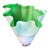 Glass Green and White Art Glass Vase, Ruffled Handkerchief Rim, Hollywood Regency Cased Glass Statement Centerpiece For Sale - Image 7 of 7