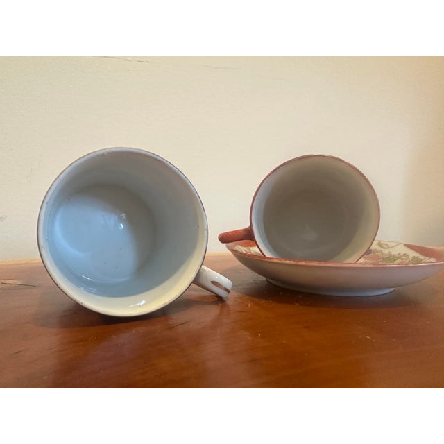 Vintage Asian Teacup Collection — Set of 2 + Saucer For Sale - Image 4 of 4