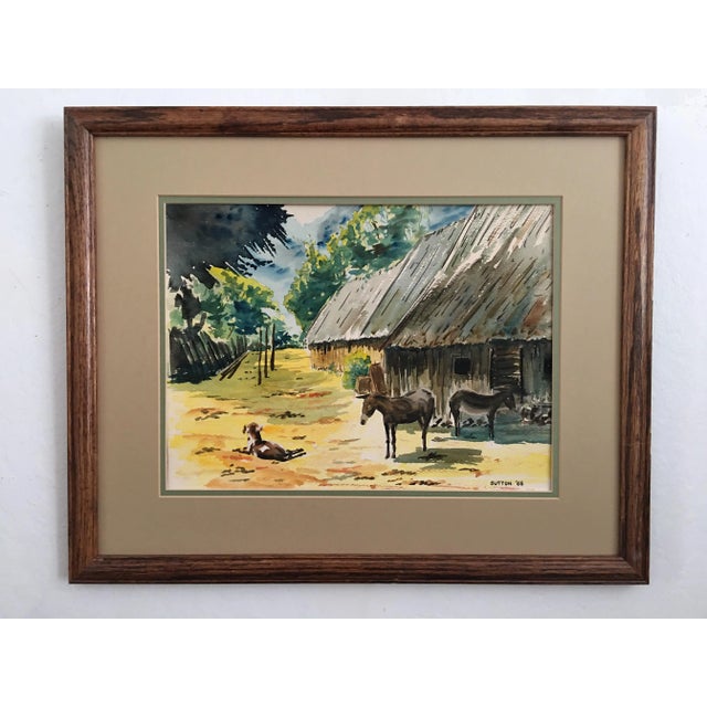 1960s 1960s Rustic European Landscape Watercolor Painting by Phillip Sutton, Framed For Sale - Image 5 of 5
